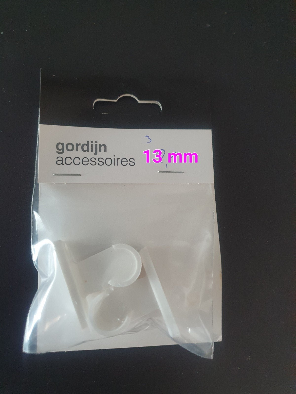 Nieuwe gordijnroede houders 13mm - Wit (3 stuks), Ophalen of Verzenden, Nieuw, Wit