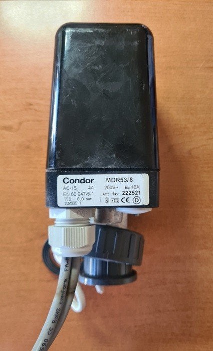 Drukschakelaar Pompregeling, Condor MDR53/8, Ophalen of Verzenden, Gebruikt, Elektrisch