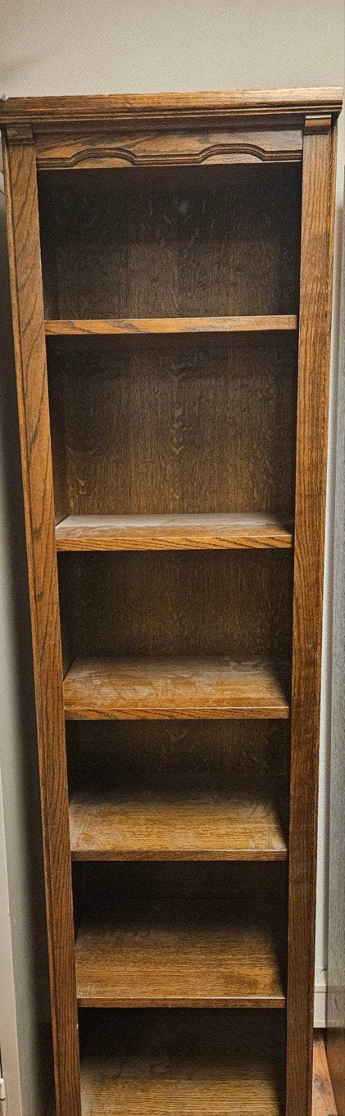 Massief eikenhouten boekenkasten, Ophalen, Met plank(en), Gebruikt, 200 cm of meer