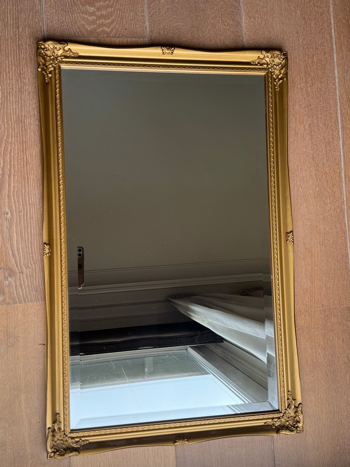 Nieuwe Goud/Brons kleurige spiegel met Sierlijke Ornamenten, Huis en Inrichting, Woonaccessoires | Spiegels, Ophalen, Nieuw, Minder dan 100 cm