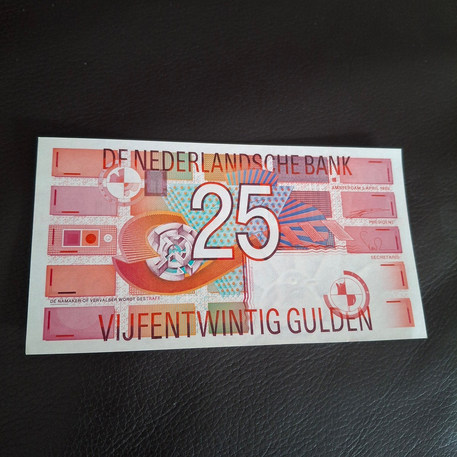 Prachtig 25 Gulden Biljet 1989 (Roodborstje) - Ongevouwen, Ophalen of Verzenden