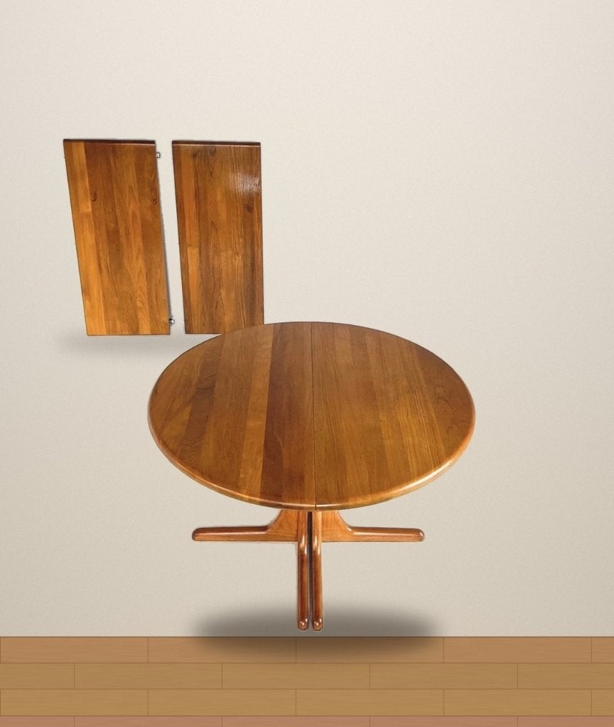 Vintage Deens Teakhouten Uitschuifbare Eettafel, Huis en Inrichting, Tafels | Eettafels, Ophalen, Gebruikt, 100 tot 150 cm, Teakhout