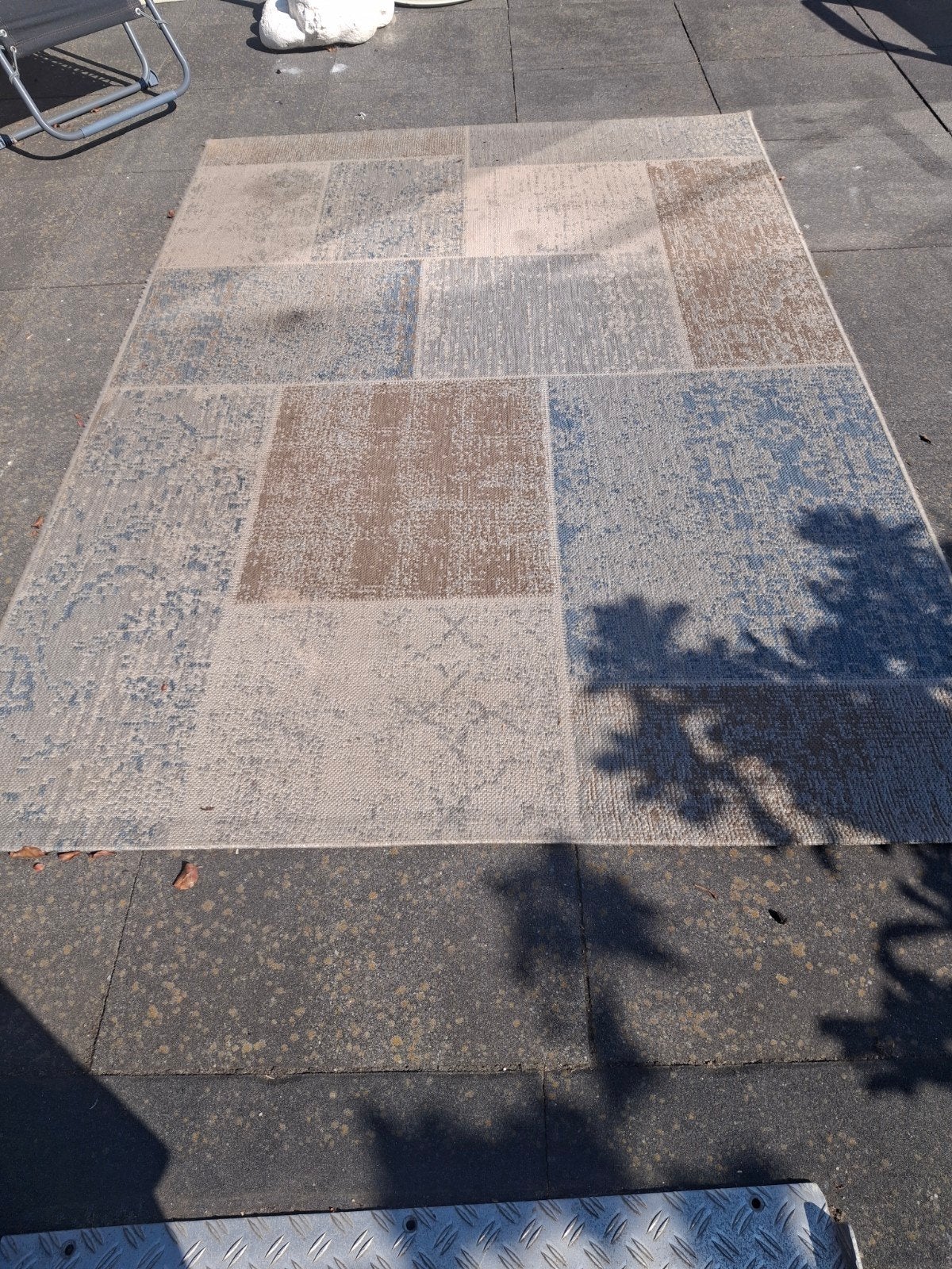 Vloerkleed 160x230 cm - Blauw, Bruin, Beige, Ophalen, 150 tot 200 cm, 200 cm of meer, Zo goed als nieuw