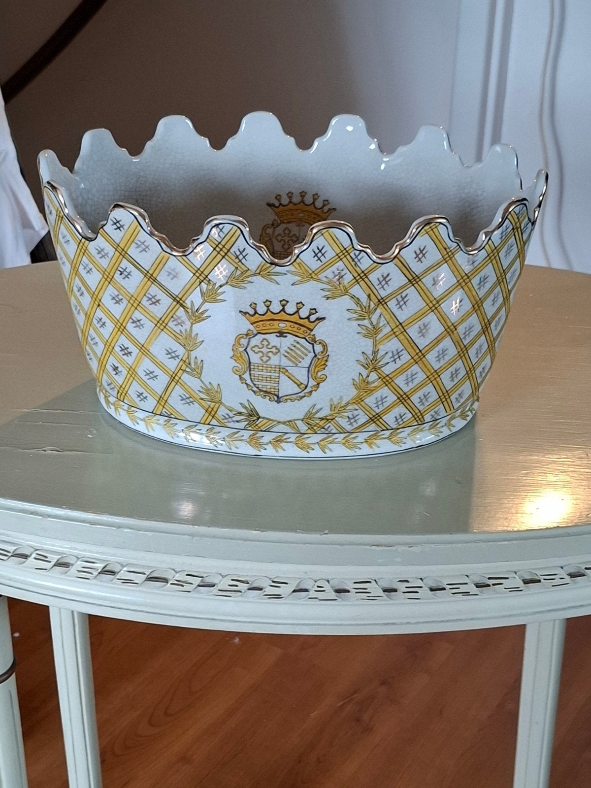 Wong Lee 1895 Cachepot / Verrière – Klassiek Frans Deco, Ophalen of Verzenden, Ovaal, Porselein of Keramiek