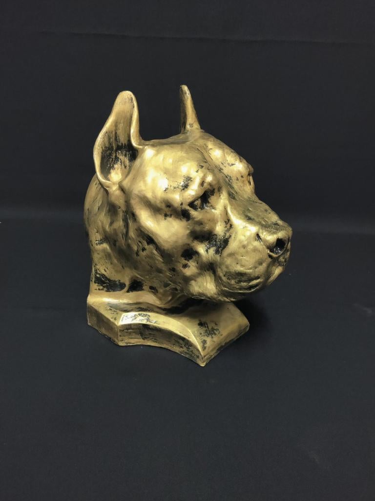 Pitbull kop brons gekleurd. Urn Stafford Red nose, Ophalen of Verzenden, Nieuw, Dier