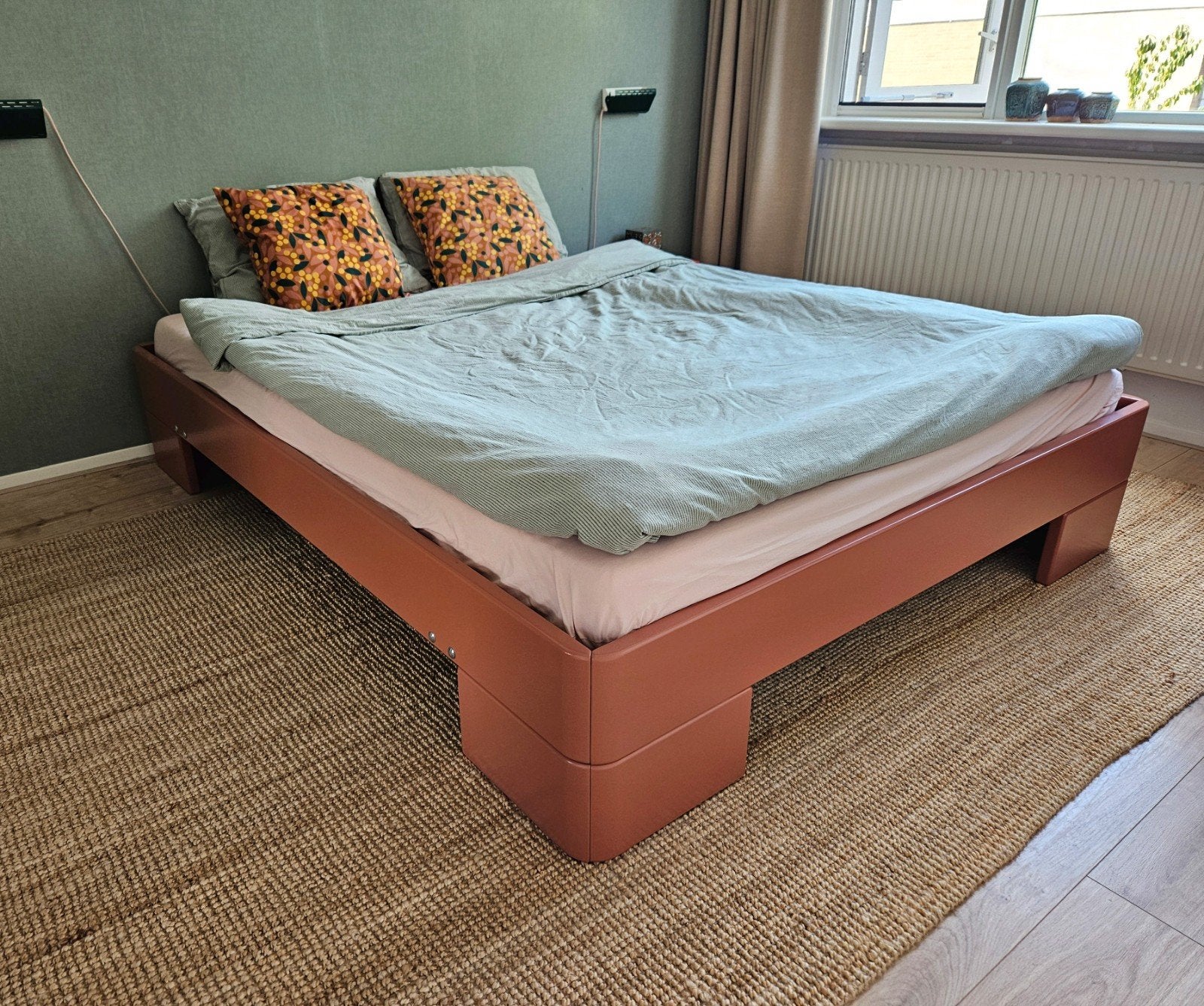 Auping bed 160x200 van massief hout met spiralen, Gebruikt, Overige kleuren, Tweepersoons, Ophalen of Verzenden