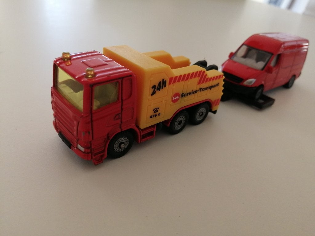 siku 1/87 siku service transport sleep sleepdienst, Hobby en Vrije tijd, Modelauto's | 1:87, Ophalen of Verzenden, Gebruikt, Bus of Vrachtwagen