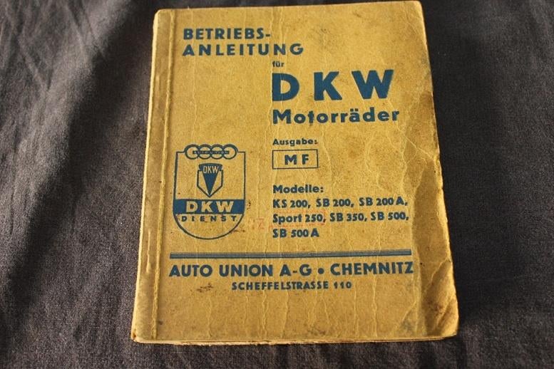 DKW 1937 motorrad betriebs anleitung KS200 SB200 SB350 SB500, Motoren, Ophalen of Verzenden, Overige merken