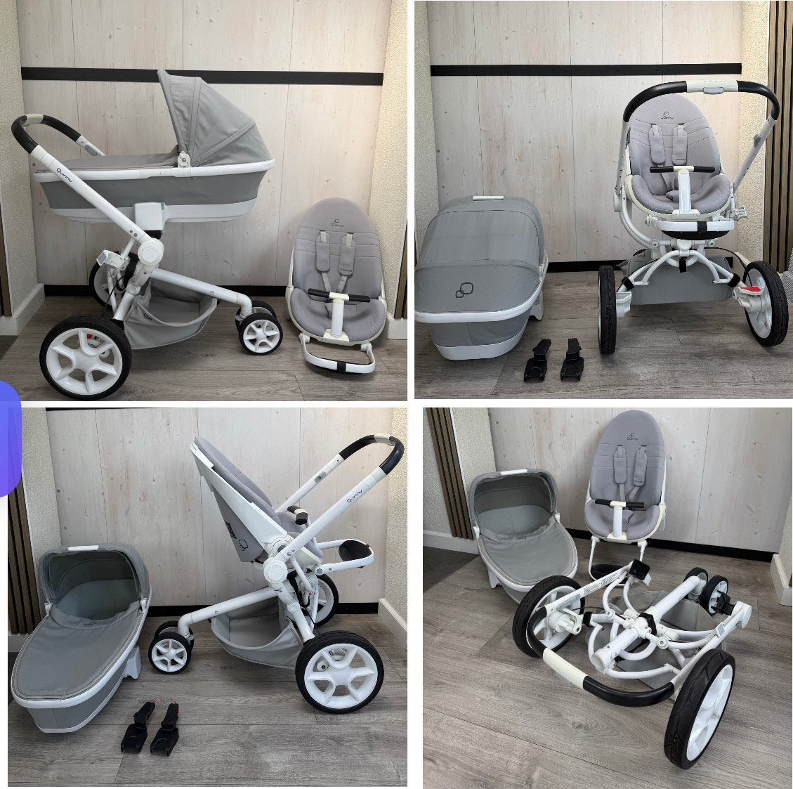 Quinny 3in1 kinderwagen Combiwagen reiswieg wandelwagen grys, Ophalen, Gebruikt, Quinny, Combiwagen
