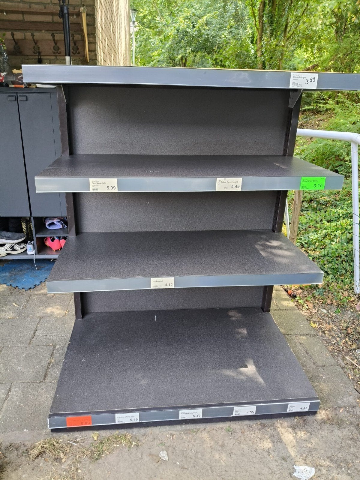 Stevig displayrek met 3 planken, 150x125 cm, Ophalen, Zo goed als nieuw