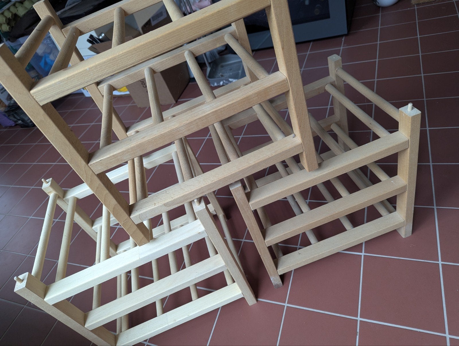 Wijnrek hout. hutten Ikea, Gebruikt, 5 tot 15 flessen, Ophalen of Verzenden, Minder dan 50 cm