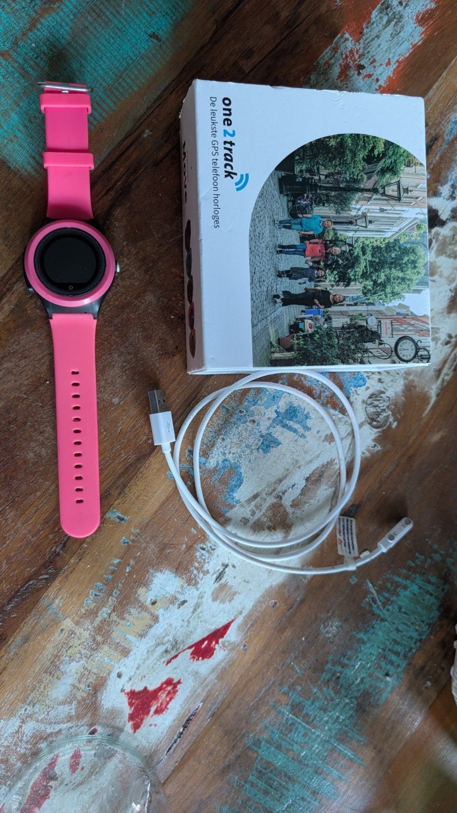 One2Track GPS telefoon horloge roze, Ophalen of Verzenden, Zo goed als nieuw, Roze, GPS