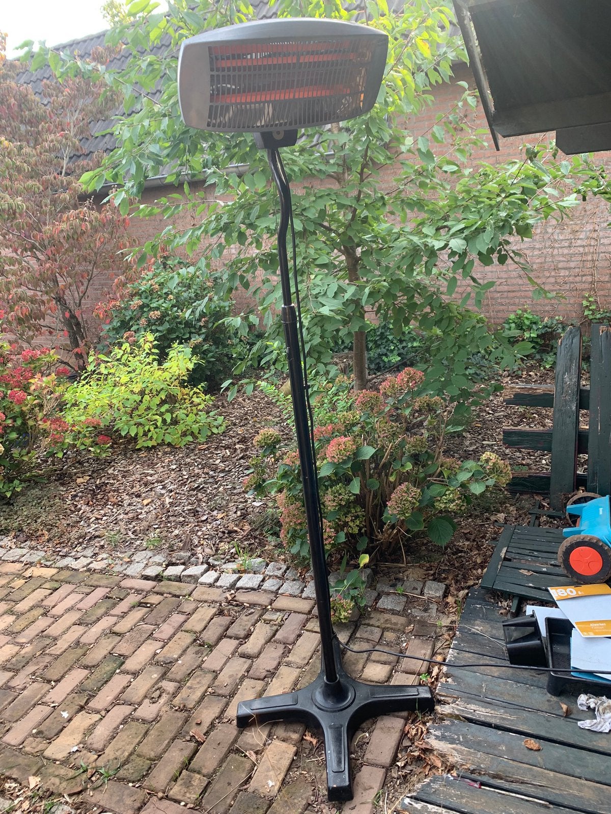 Staande electrische terrasverwarmer, Ophalen, Zo goed als nieuw