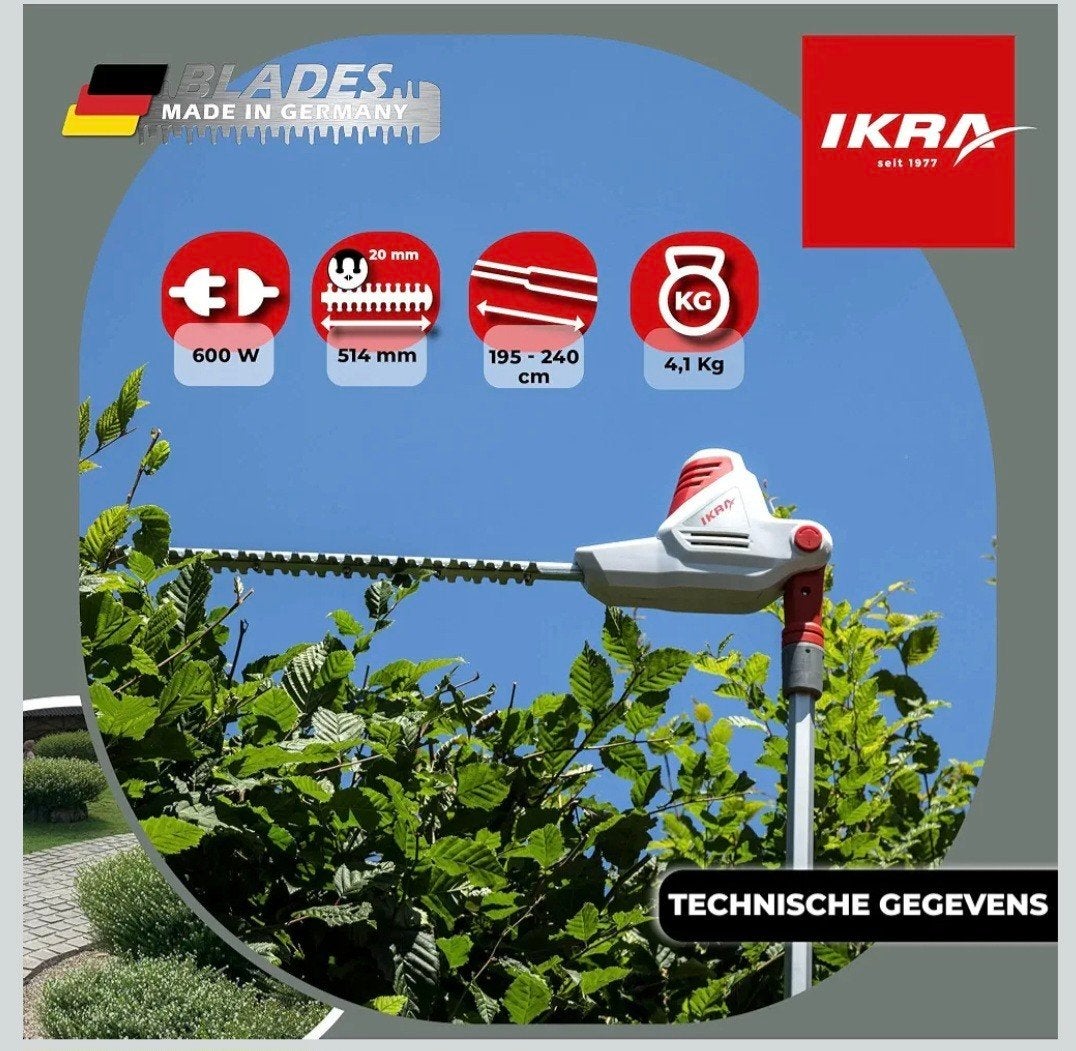 IKRA ITHS 600 elektrische telescopische heggenschaar, Ophalen, Nieuw, Elektrisch, IKRA