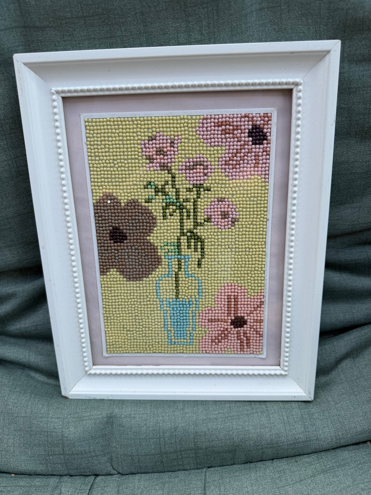 Fotolijstje met diamond painting bloemenmotief, 24 cm, 30 cm, Handgemaakt, Ophalen of Verzenden