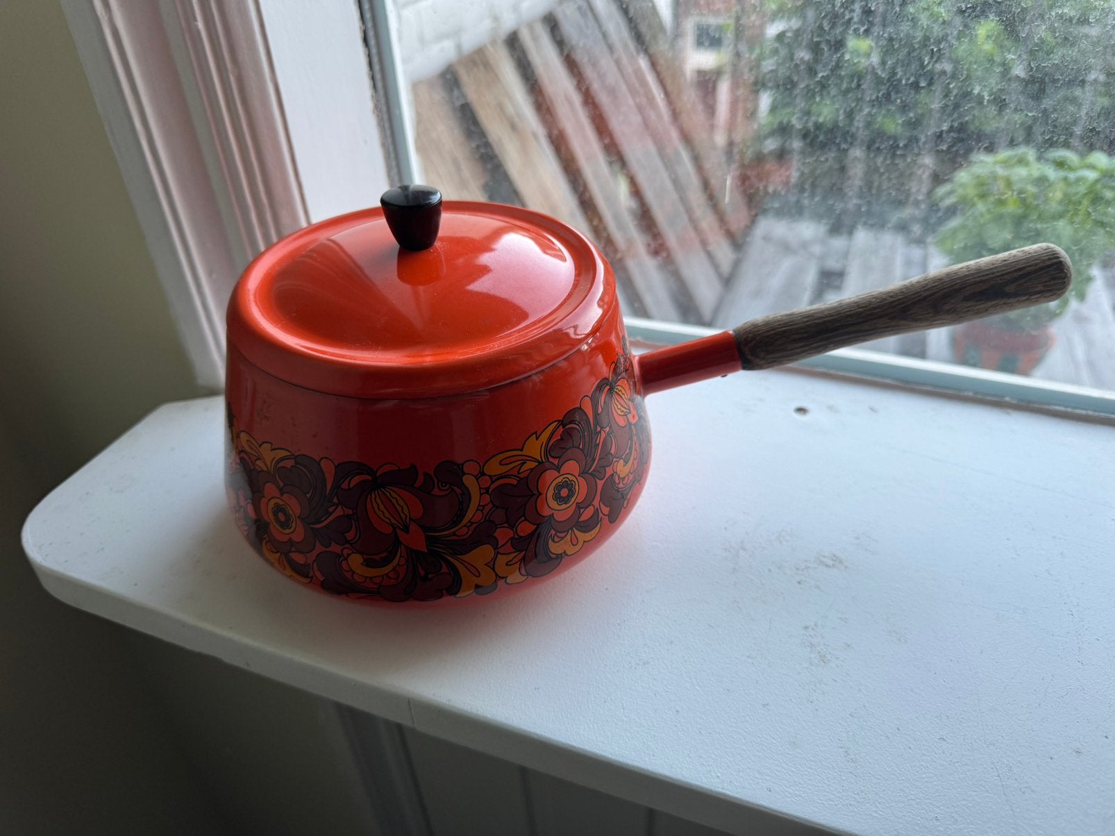 Fonduepannetje | Jaren 60/70 | Vintage, Met deksel, Ophalen, Gebruikt, Emaille