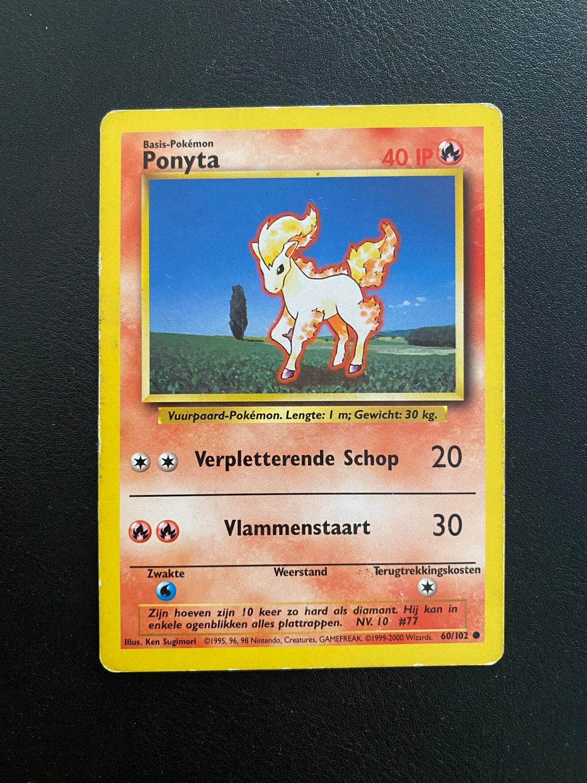 Ponyta 60/102 Common Pokémon Base (1995) Set Nederlands, Ophalen of Verzenden, Zo goed als nieuw, Losse kaart