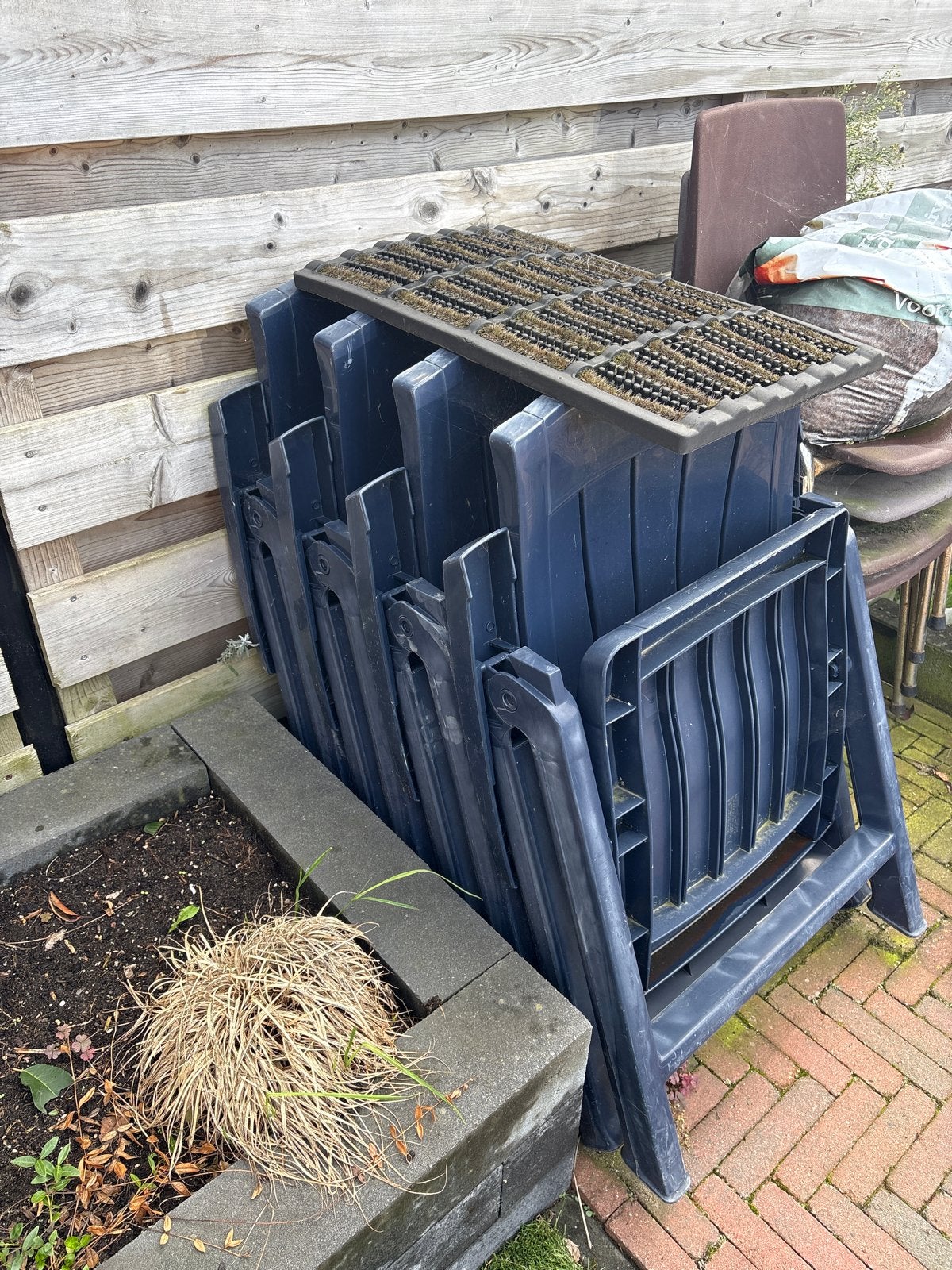 Tuinstoelen (inklapbaar) - 4 stuks, Ophalen, Gebruikt, Kunststof, Inklapbaar