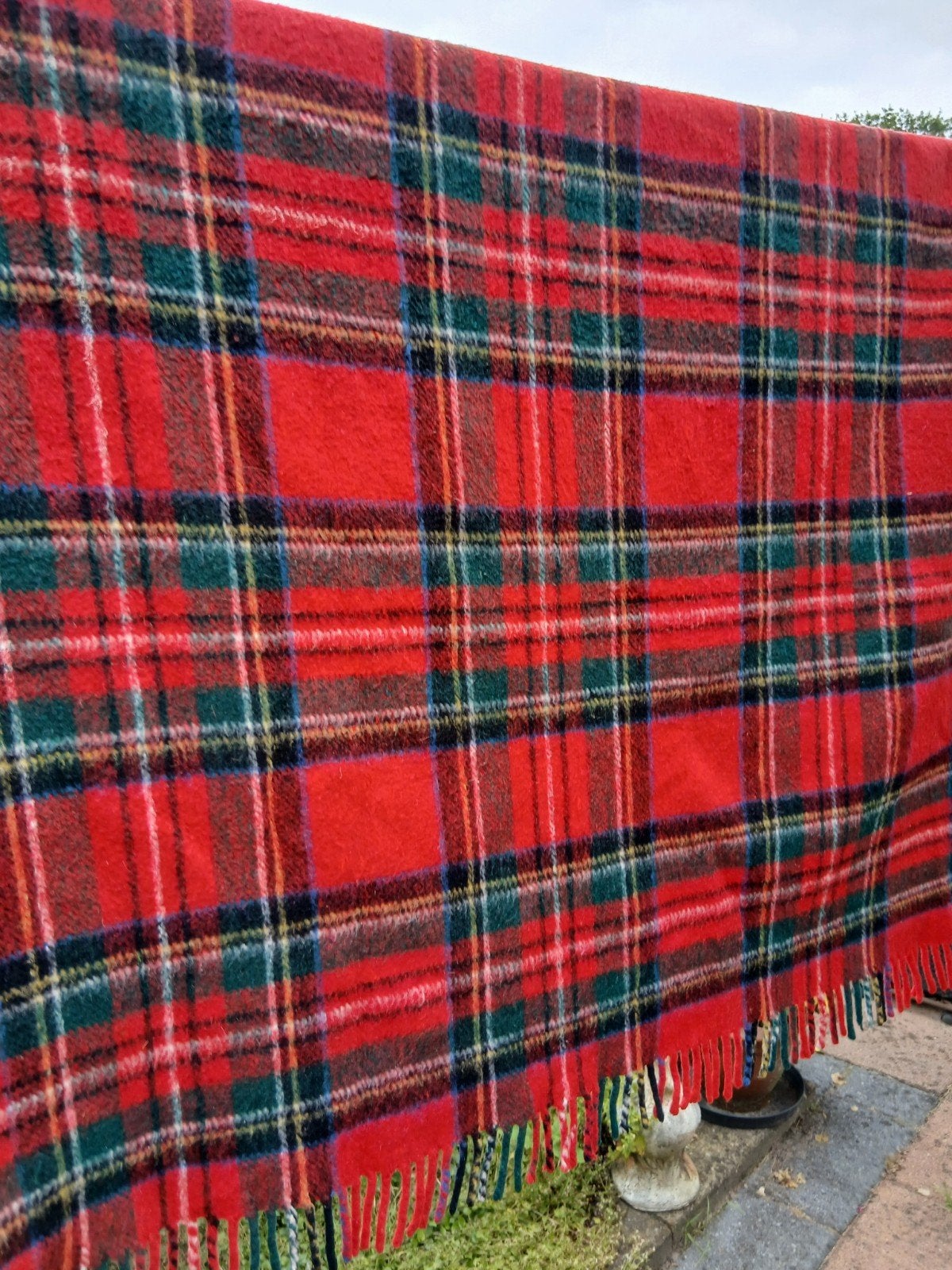Deken plaid Wol Schotse ruit, Ophalen of Verzenden, Zo goed als nieuw