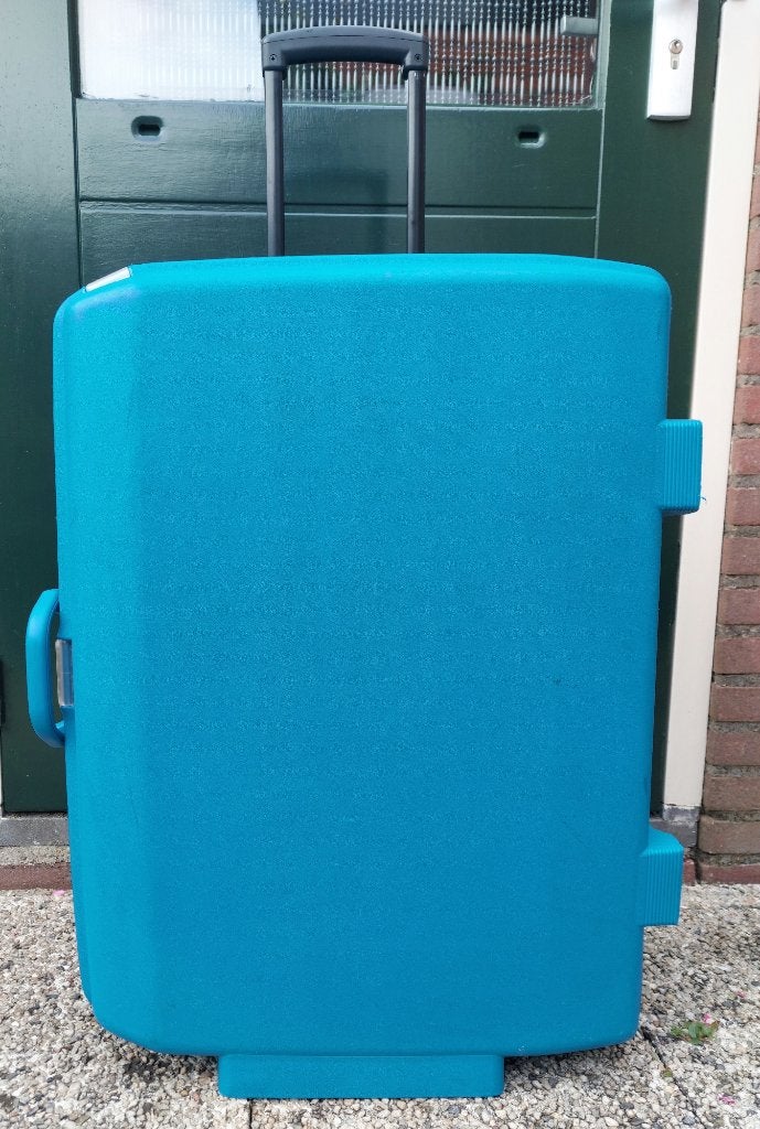 American Tourister Rolkoffer (met cijferslot) in lichtblauw, Hard kunststof, Zo goed als nieuw, 70 cm of meer, Wieltjes