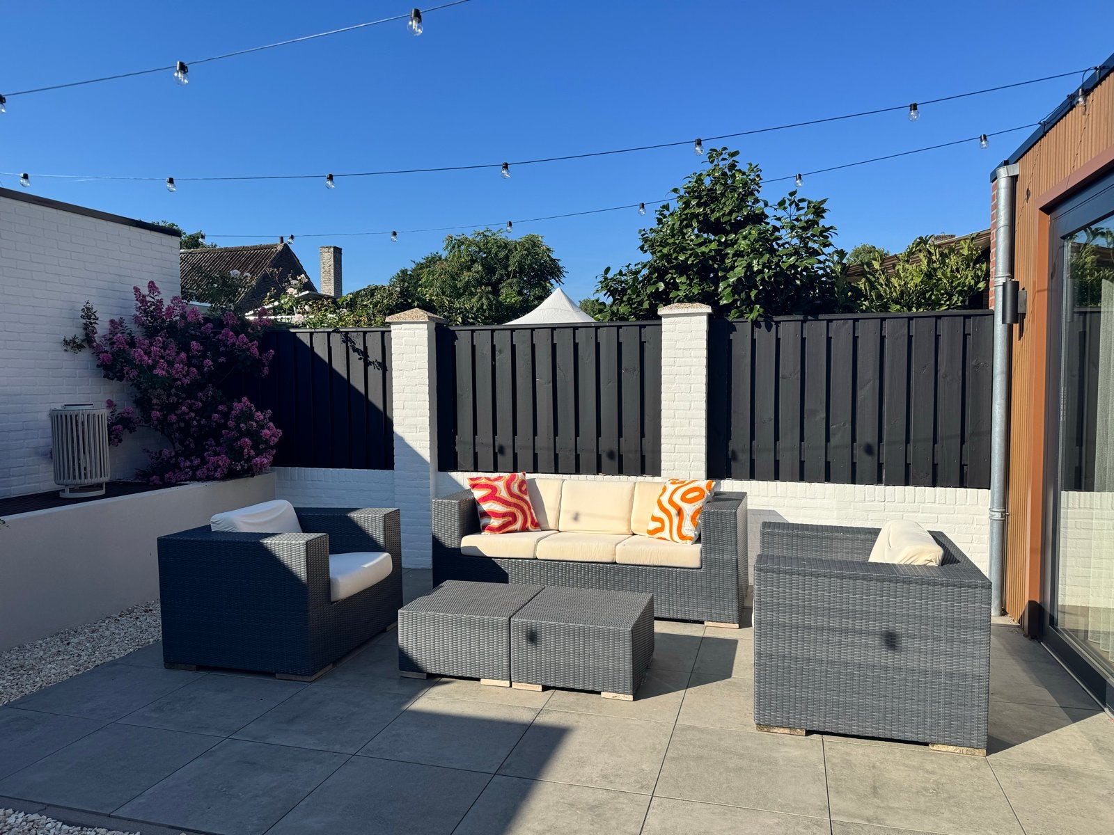 Luxe Wicker Loungeset + GRATIS losse kussenhoezen, Ophalen, 5 zitplaatsen, Bank, Zo goed als nieuw