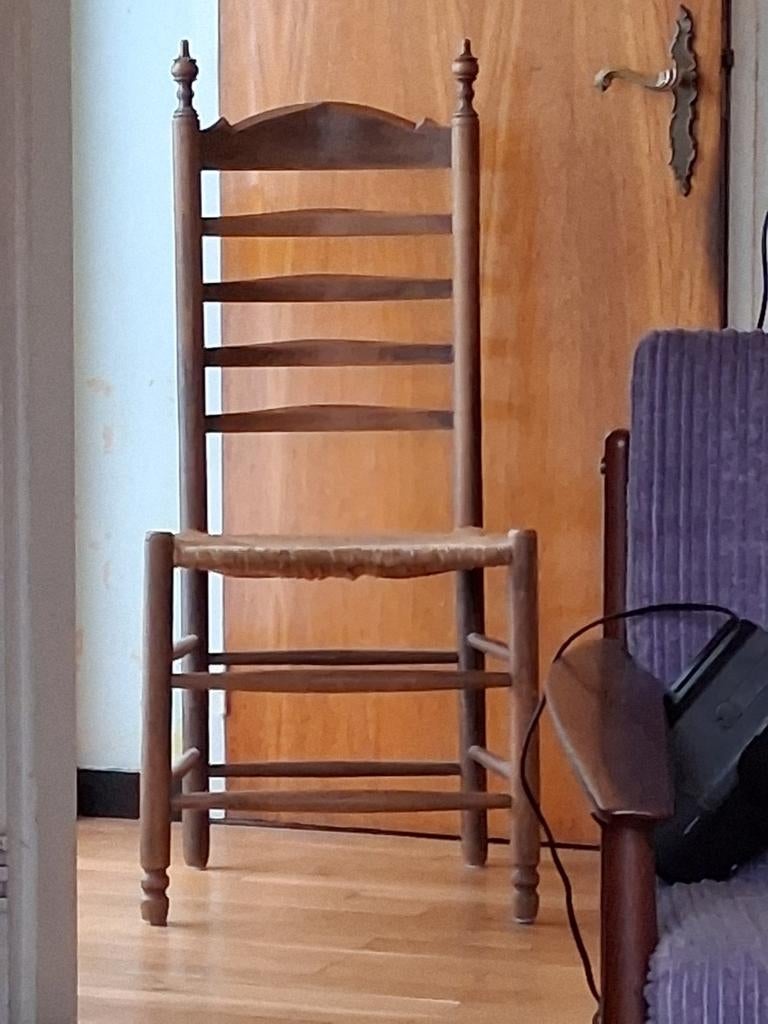 Antieke boeren ladder stoel, Antiek en Kunst, Ophalen of Verzenden