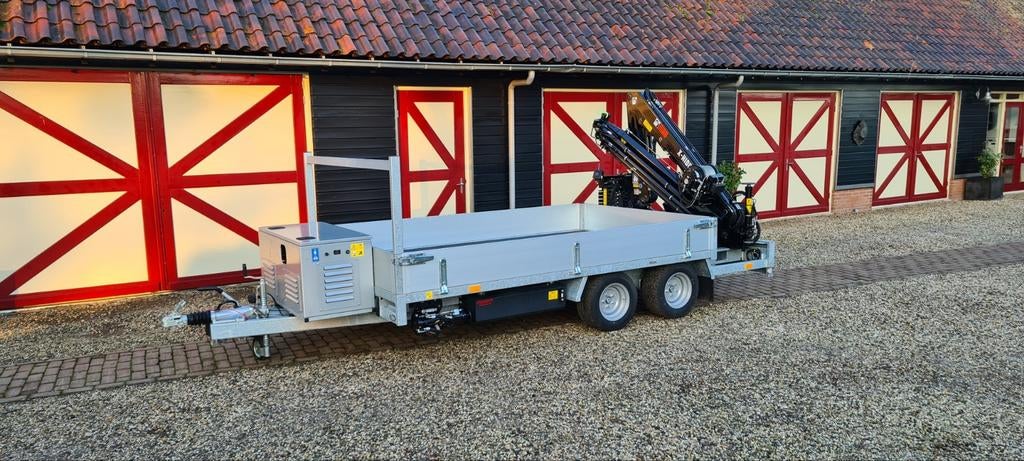 Kuiphuis K1 Plateauwagen met HIAB X-Hiduo 046 Laadkraan, Auto diversen, Aanhangers en Bagagewagens, Ophalen