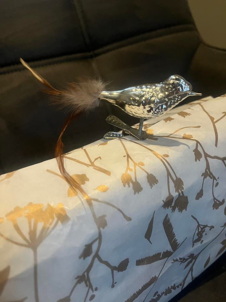 Antieke Unieke Kerstbal Vogel op knijper!, Ophalen of Verzenden