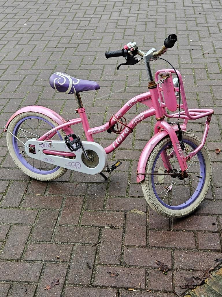 Roze Kinderfiets - Framehoogte 50cm, Ophalen, Gebruikt, Handrem, 16 inch