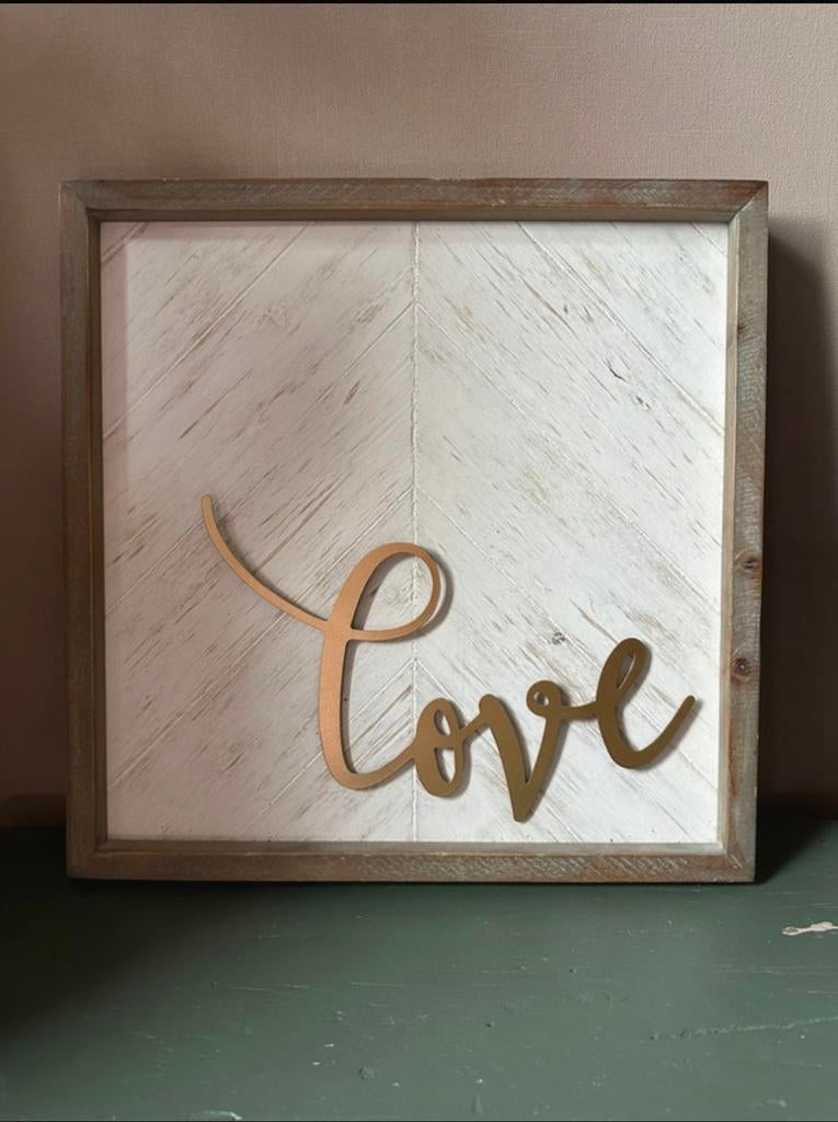 Love wand lijst Coco Maison, Huis en Inrichting, Woonaccessoires | Schilderijen, Tekeningen en Foto's, Ophalen, Zo goed als nieuw