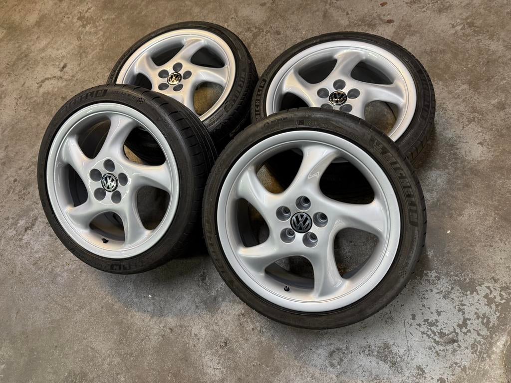 ✅ 18 inch Porsche cup velgen 5x112 VW Golf passat Caddy GTI, Ophalen, 18 inch, Gebruikt, Banden en Velgen