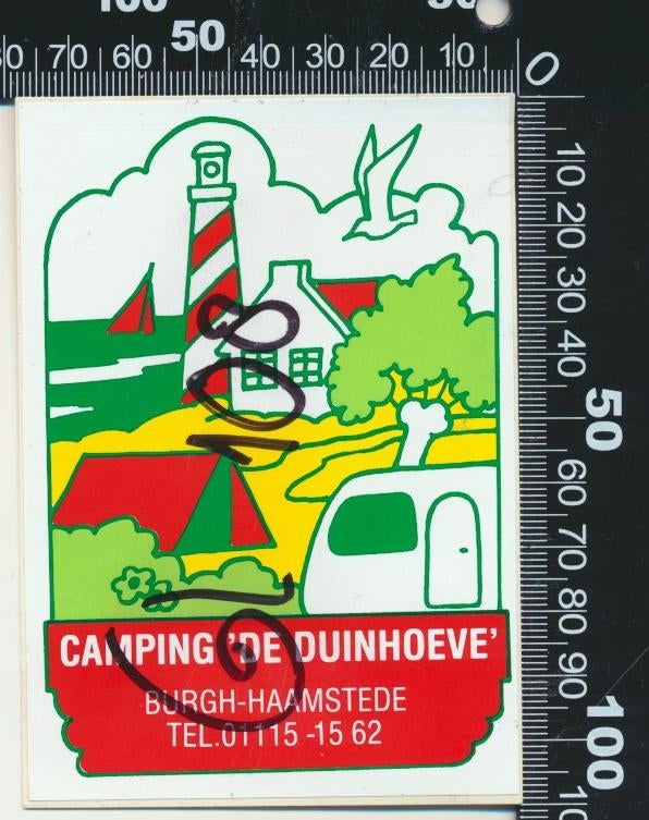 Sticker: Camping De Duinhoeve - Burgh Haamstede - GL 108, Ophalen of Verzenden, Zo goed als nieuw, Bedrijf of Vereniging