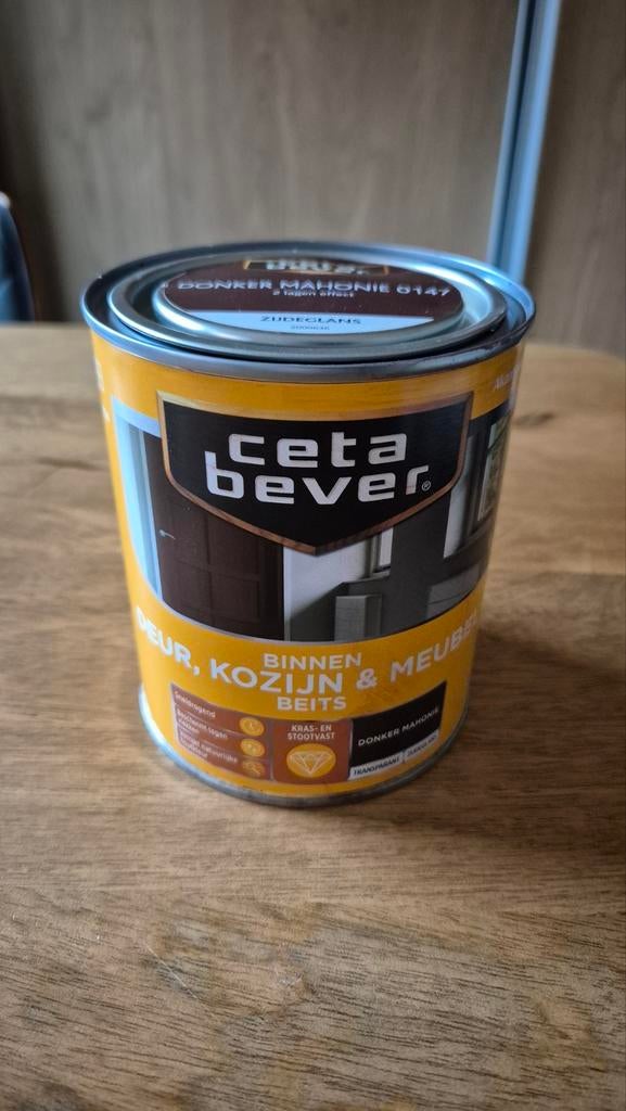 Cetabever Binnenbeits Donker Mahonie, Ophalen, Beits, Zo goed als nieuw, Minder dan 5 liter