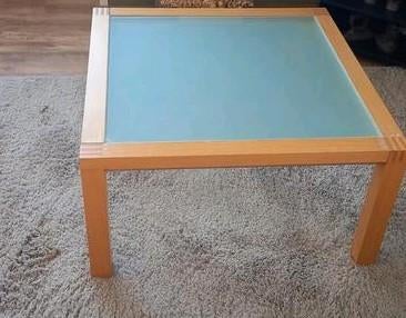 Salontafel melkglas beuken, Gebruikt, 100 tot 150 cm, Minder dan 50 cm, Rechthoekig