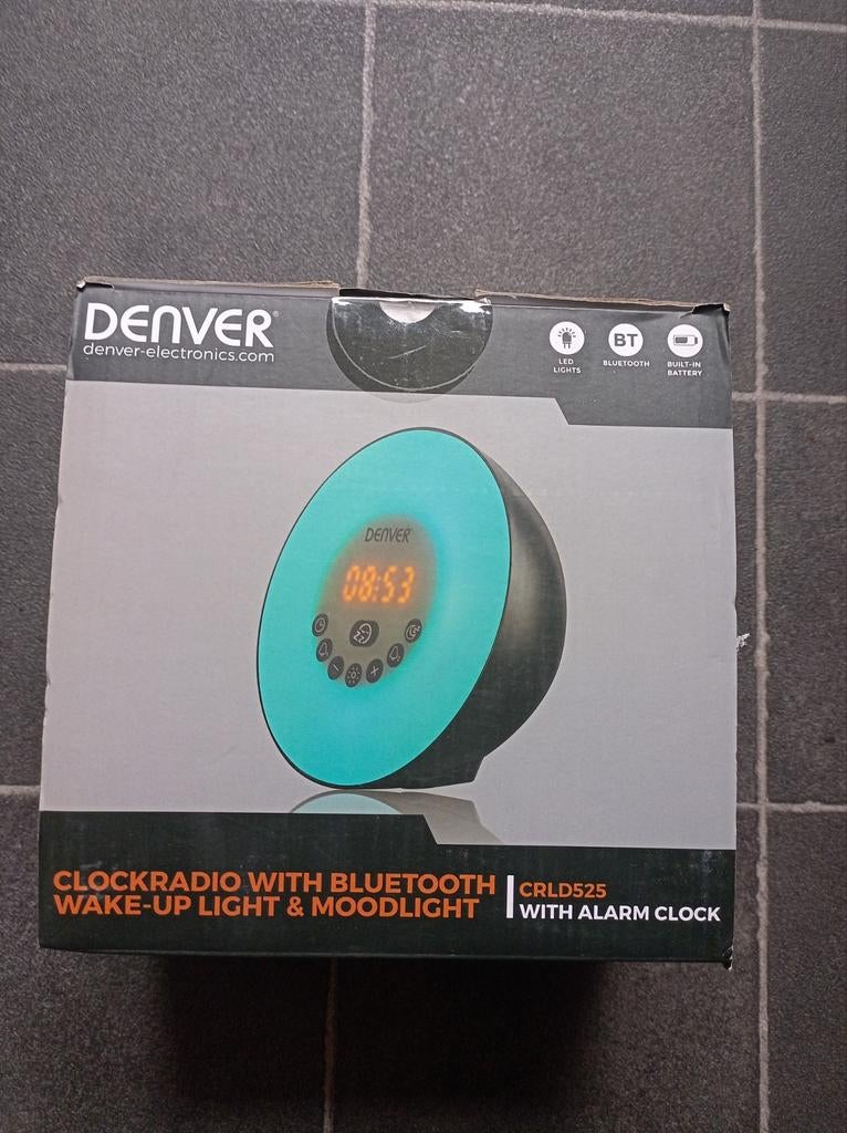 Denver wekker-radio met Bluetooth en wake-up light, Witgoed en Apparatuur, Wekkers, Nieuw, Digitaal, Ophalen of Verzenden