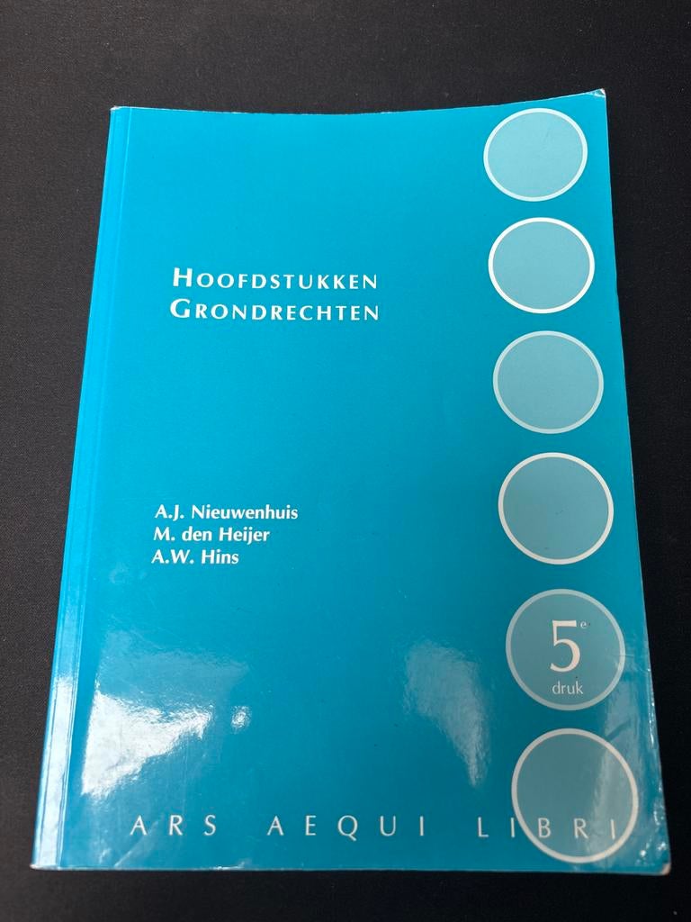 Hoofdstukken Grondrechten - A.J. Nieuwenhuis, Boeken, Studieboeken en Cursussen, Verzenden, Alpha, Zo goed als nieuw, WO