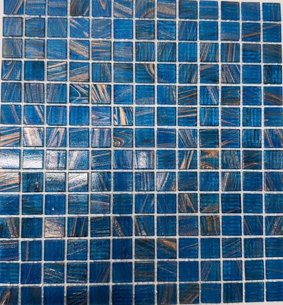 Mozaiek Glas amsterdam azure bleu gold 20mm voorraad, Nieuw, Ophalen of Verzenden, Minder dan 20 cm, Minder dan 5 m²
