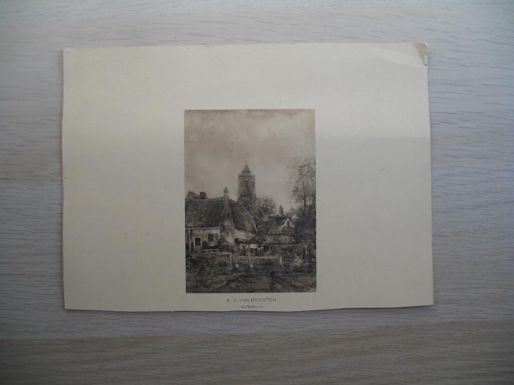 Oude Prent van Rijnsburg * Vintage, Ophalen of Verzenden, Voor 1940, Zo goed als nieuw, Overige onderwerpen