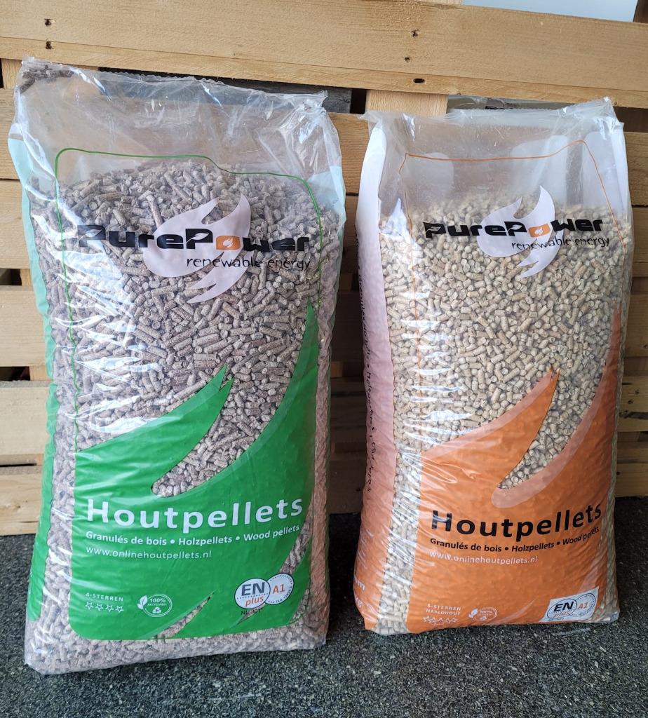 Aanbieding Pure Power pellets gratis bezorgd*, Ophalen of Verzenden, Nieuw, Hout, Pelletkachel