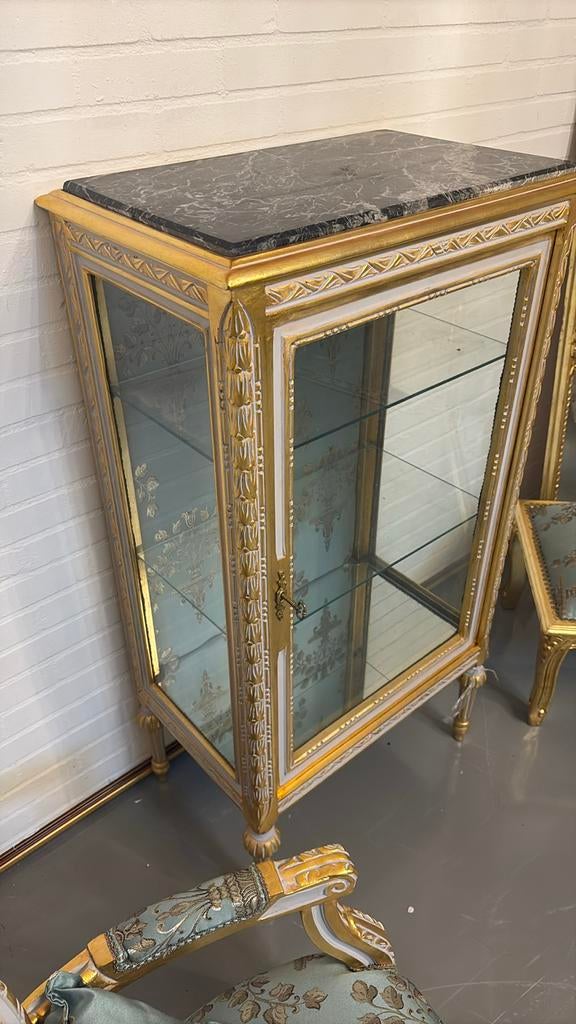 Vitrine halbankje en stoel, Ophalen of Verzenden, 25 tot 50 cm, 50 tot 100 cm
