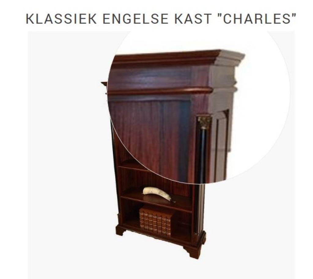 "Empire Style" boekenkast Mahonie Nieuw, Ophalen, Nieuw, Klassiek empire mahonie, 50 tot 100 cm