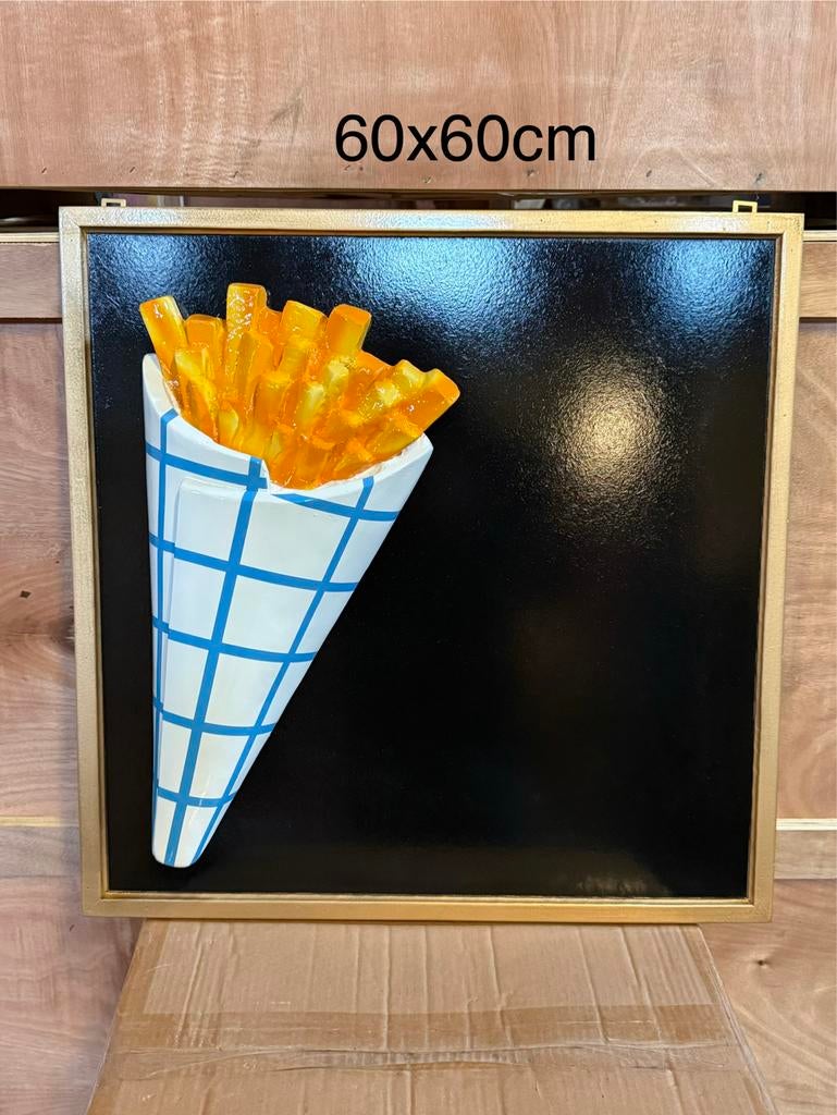 Friet krijtbord 60x60cm, Verzamelen, Merken en Reclamevoorwerpen, Ophalen, Nieuw