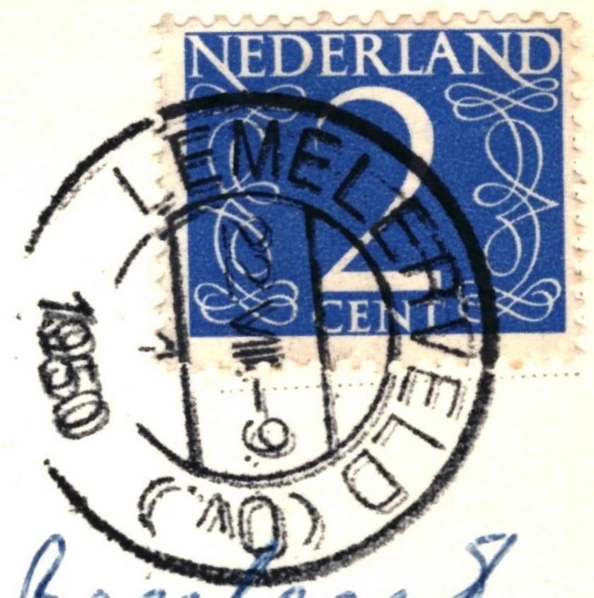 991218 Lemelerveld Lemelerberg 1950 Ov Gelopen met postzegel, Verzamelen, Ansichtkaarten | Nederland, Ophalen of Verzenden, 1940 tot 1960