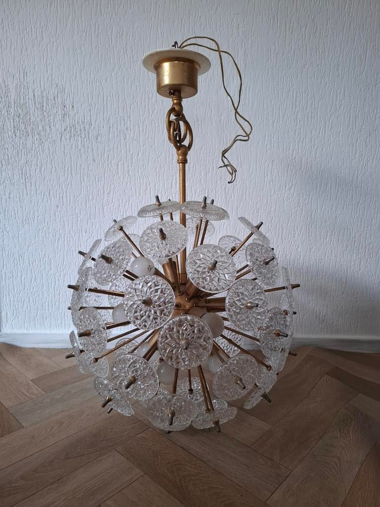 Val Saint Lambert Sputnik Kristallen Kroonluchter | Jaren 60, Ophalen