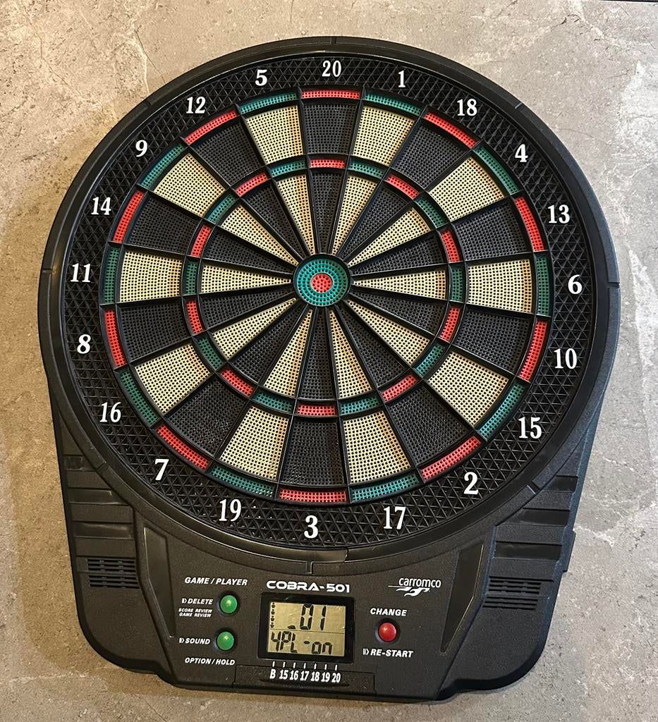 Darts Cobra 501 - Elektronisch Dartbord - Carromco, Ophalen of Verzenden, Zo goed als nieuw, Dartbord, Soft tip