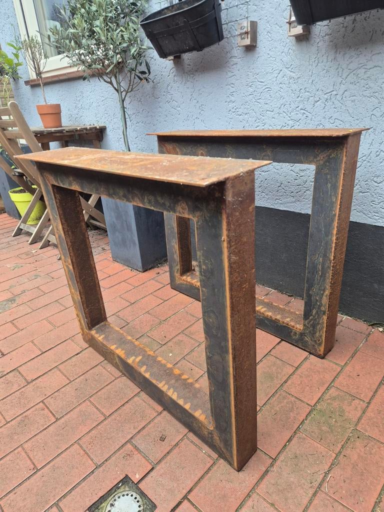 Cortenstaal U profiel Tafelpoten - 75x70x8cm, Ophalen, Tafelpoot, Gebruikt, 50 tot 100 cm