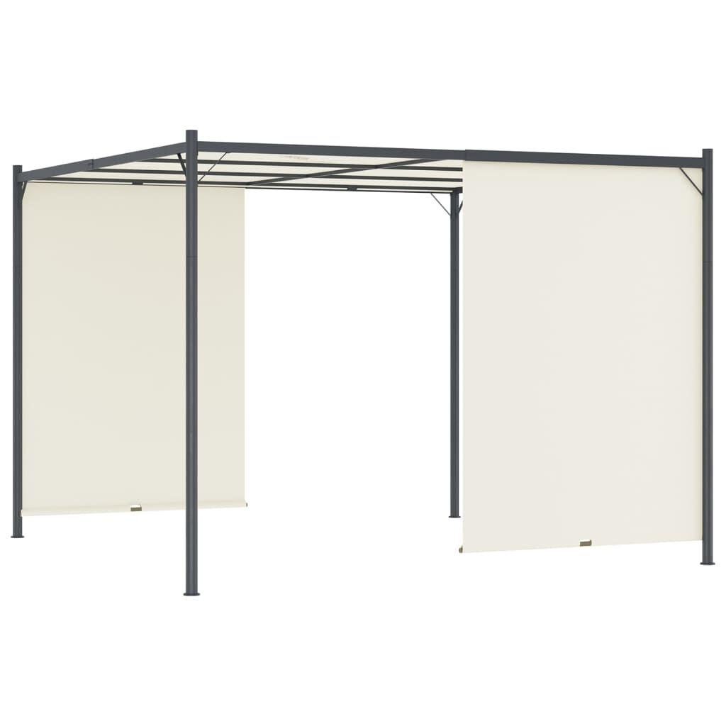 Pergola met verstelbaar dak 3x3 m staal crèmewit, Ophalen, Nieuw, Tuinpaviljoen