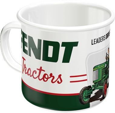 Fendt Tractors trekker reclame mok emaille koffie beker, Info@deconoord.nl, Gebruiksvoorwerp, Deco Noord, Nieuw
