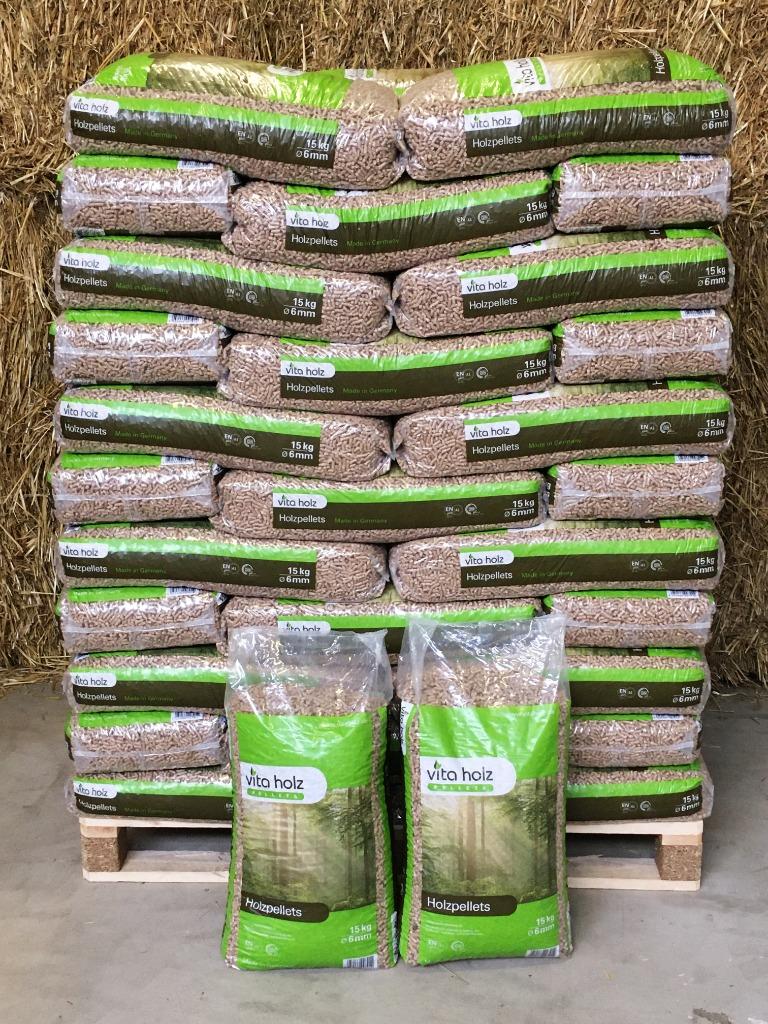 Vita Holz houtpellets 100% Naaldhout 15kg Volle pallet 990kg, Tuin en Terras, Haardhout, Minder dan 3 m³, Ophalen, Overige houtsoorten