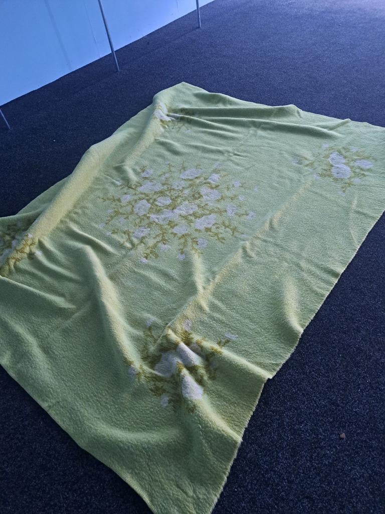 Lits-jumeaux wollen deken 260x200 cm. 100% scheerwol, Huis en Inrichting, Tweepersoons, Ophalen of Verzenden, Groen, Deken of Dekbed